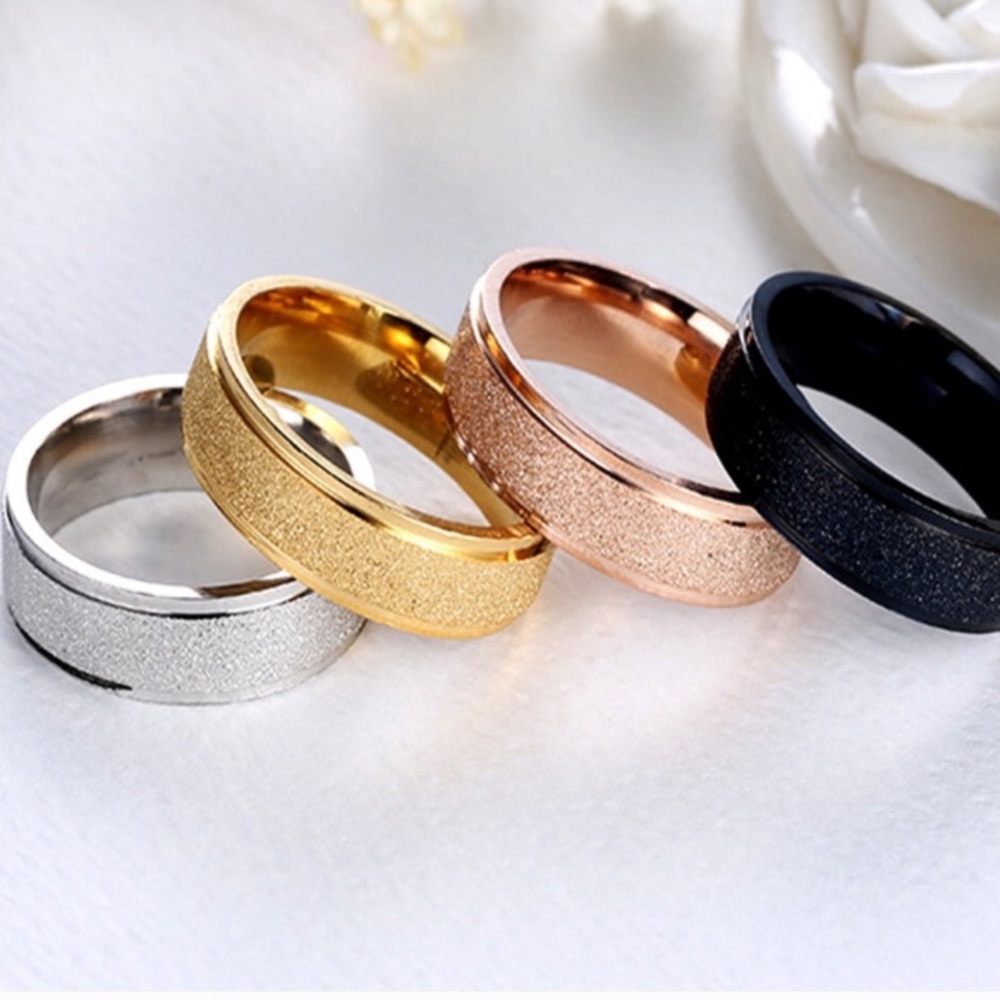 Frosted Titanium Stainless Steel Ring